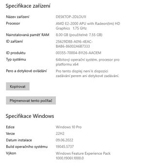 Lenovo E135,AMD A2-2000,WIN 10,HDD 500GB,RAM 8GB,12 palců - 3