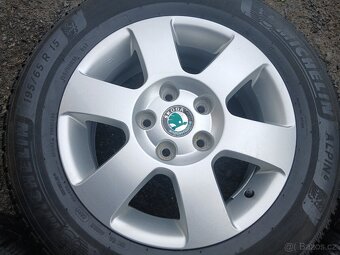 Prodám sadu Orig ALU kol Škoda 195/65R15 zimní - 3
