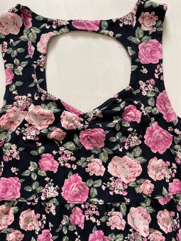 Letní květinové šaty s průstřihem zad, vel S/M-L, Forever 21 - 3