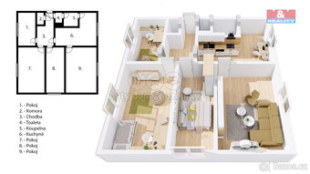 Prodej bytu 4+1, 84 m², Rychnov nad Kněžnou, ul. Zborovská - 3