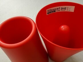 Ovanlig váza / květináč Ikea - tmavé modré a červené - 3