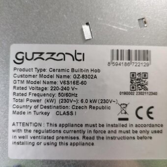 Sklokeramická deska GUZZANTI GZ 8302A - 3