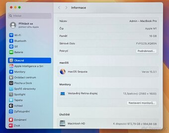 MacBook Pro M1 2020/16GB RAM/1TB SSD/Záruka - 3