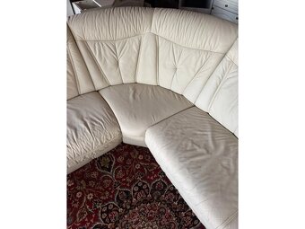 Světlá kožená sedačka do Účka,4979 - 3