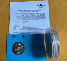 Mince ČNB 10000 kč 2022.Založení Velké Prahy BK - 3