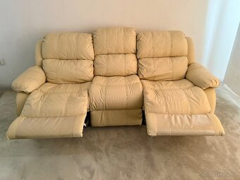 Polohovací, kožená sedací souprava - 3