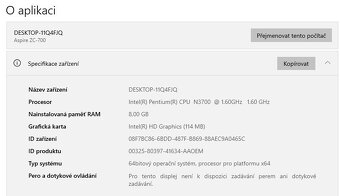 Acer Aspire ZC-700,Quad Core N3700,WIN 10,HDD 1TB,8GB RAM,20 - 3