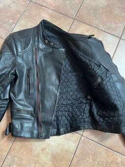 Kožená bunda na moto, černá - 3
