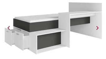 Postel 90x200 s psacím stolem - 3