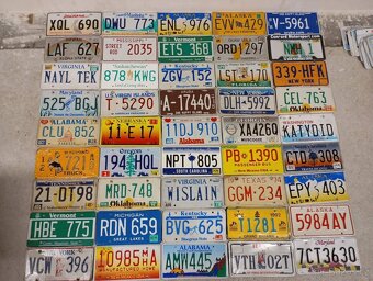 Staré poznávací značky USA spz. Dekorace na zeď. - 3