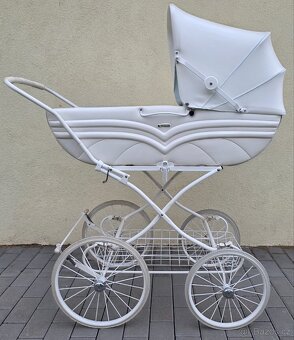 Retro kočárek Knokin bílá - 3