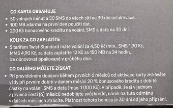 T-mobile SIM 200kč + 50 minut + 50 SMS + data - 3