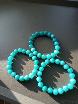 Náramek - Modrý chalcedon, 10 mm - 3