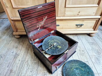 Starožitný hrací stroj Polyphon No 72G, 1890, s 8 zvonky - 3