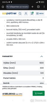 Věšáková stěna s botníkem 60cm - 3