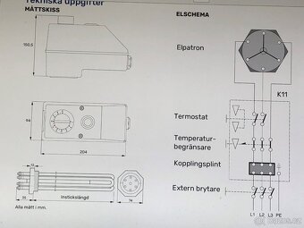 Topné těleso k zásob. NIBE - 3