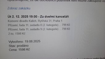 Vstupenka 2 ks divadlo Kalich dnes - 3
