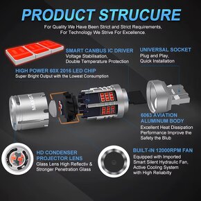 Prodam auto LED zarovky P21W - 3
