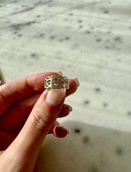 Zlatý prsten zirkony 14 Kt - 3