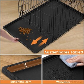 EUGAD Klec pro malé psy, Přepravní klec 108 x 76 x 69 cm - 3