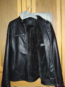 Kožená bunda, černá, velikost M - 3