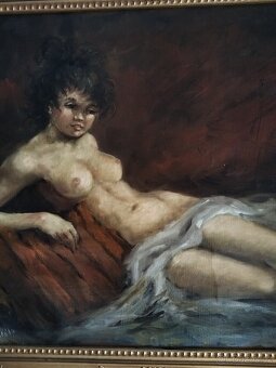 obraz DÍVENKA, akt, olej, Karel V. Skála - 3