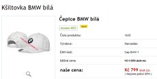 Kšiltovka BMW bílá - 3