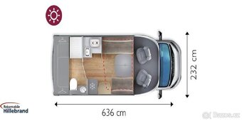 pronájem obytného vozu GiottiLine 350 Fiat Léto VOLNO - 3