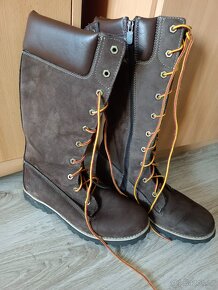 Vysoké dámské kožené boty Timberland, super stav - 3