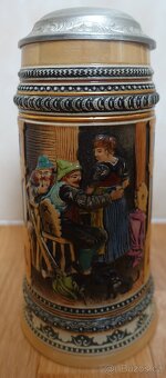 Německý pivní džbán s cínovým víkem – Gott erhalt’s - 3