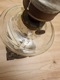 Starožitná petrolejová lampa - secesní klenot pro sběratele - 3