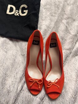 Lodičky Dolce & Gabbana s otevřenou špičkou kožené Sleva - 3