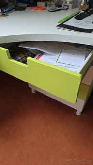 Rohový psací stůl se čtyřmi šuplíky, IKEA, - 3