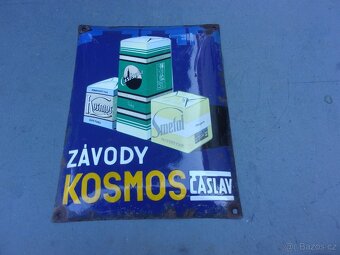 Smaltovaná cedule Závody Kosmos Čáslav - 3