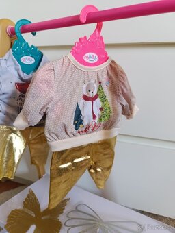 Vánoční oblečky pro baby born+doplňky - 3