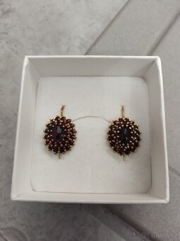 Náušnice český granát - 3