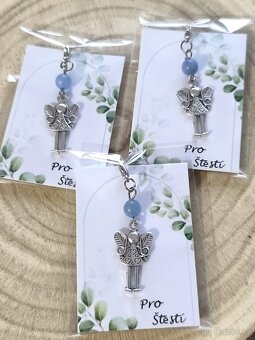 Přívěsek - Andělka s modrým křemenem - 3