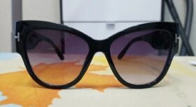 Nové černé dámské sluneční brýle módní plastové - 3