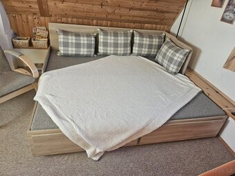 Postel s vysouvacím lůžkem, dub sonoma - 3