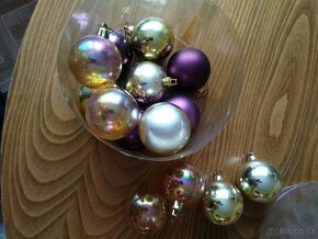 Vánoční baňky, koule, plastové, skleněné, barevné - 3