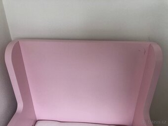 IKEA BUSUNGE Rozkládací dětská postel - růžová 80x200 - 3