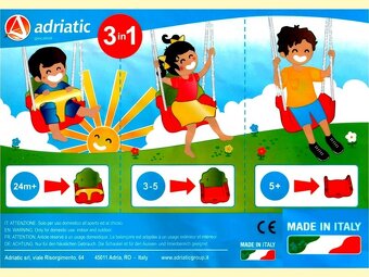 Dětská plastová houpačka Adriatic 3v1 - nová - 3