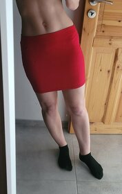 Sexy červená sukně Berschka vel M jako nová minisukně mini - 3