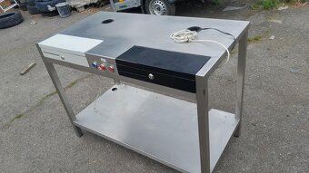 Nerezový stůl s pokladními boxy 124x63x90 cm - 3
