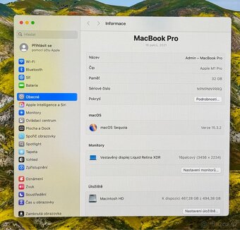 NOVÝ MacBook Pro 16” 2021/32GB RAM/M1 PRO/512GB SSD/Záruka - 3