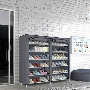 XXL látkový botník (12 polic, šedý) - 3