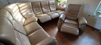Prodej kožené polohovatelné sedacì soupravy+polohovatelnėho - 3