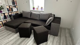 Rozkládací sedačka s úložnými taburety - 3