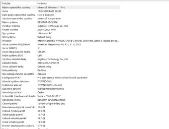 Prodám herní počítač I9 + RTX 3070 + 32GB RAM - 3