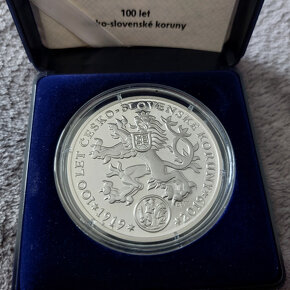 Stříbrná medaile ČNB s motivem zlaté mince 100 000 000 Kč - 3